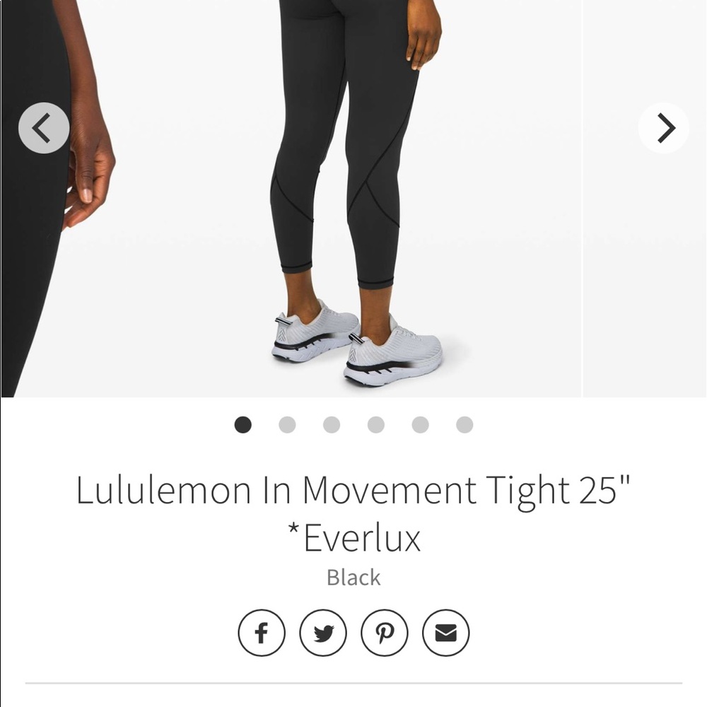 Lululemon In Movement Tight 25" *Everlux Black 6 - Picture 9 of 13